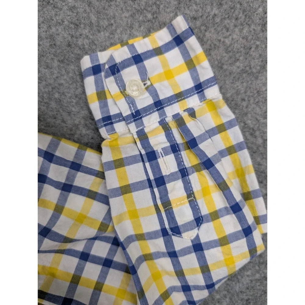 Janie and Jack Boys‎ Blue Yellow Plaid Button Down Shirt Long Sleeve Size 4